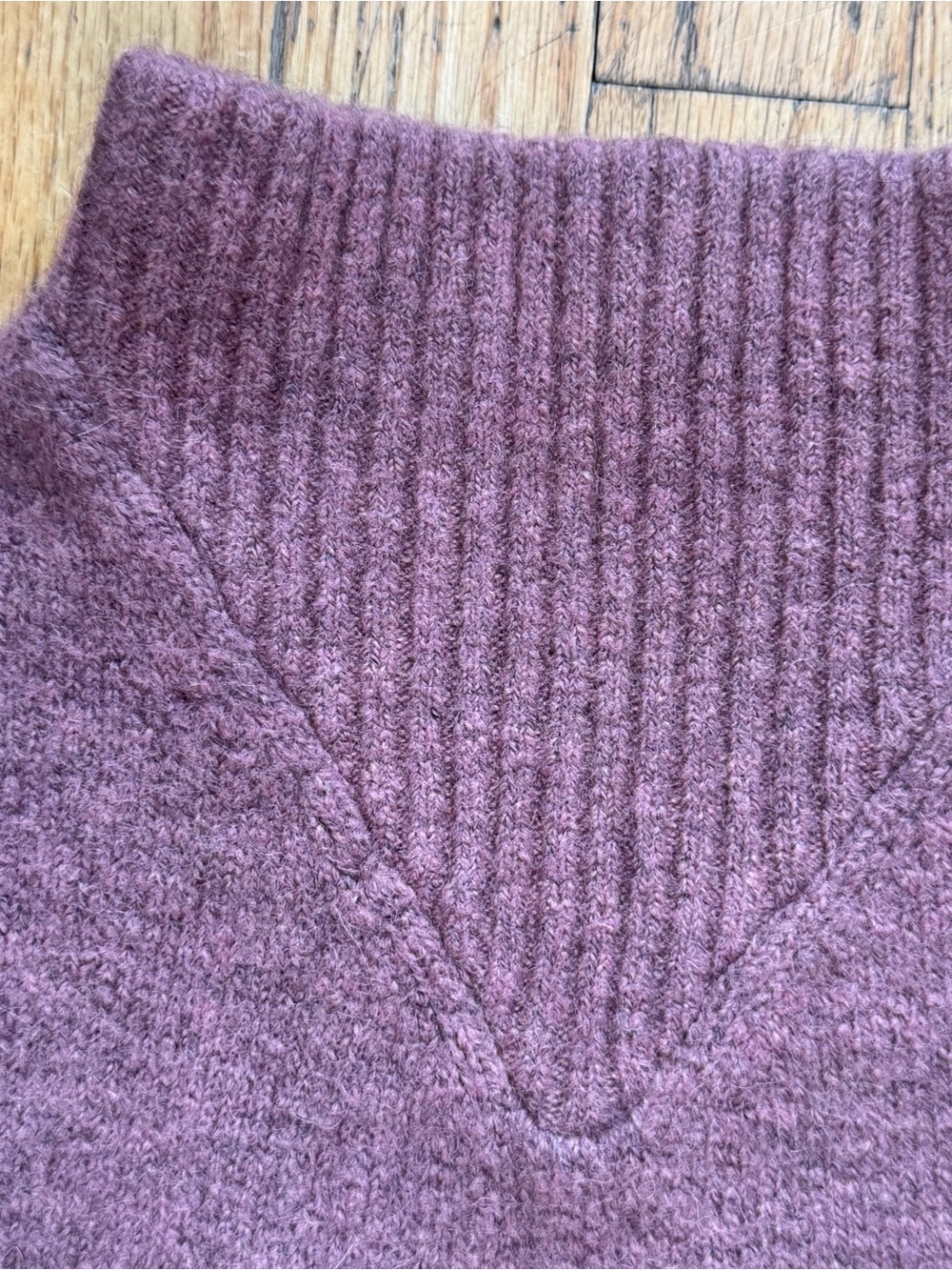 Madewell Ribbed Mock-Neck Sweater in Mauve - Picture 3 of 4